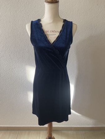 Robe velours bleu marine taille L