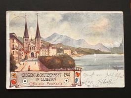 Postkarte Luzern Eidg. Schützenfest 1901   (P366)