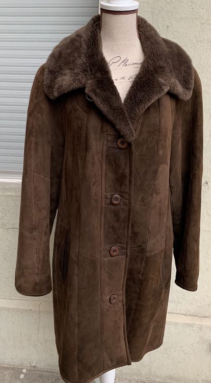 Manteau En Cuir Retourné Jacques Jekel - Marron - Taille M - Fabriqué En France