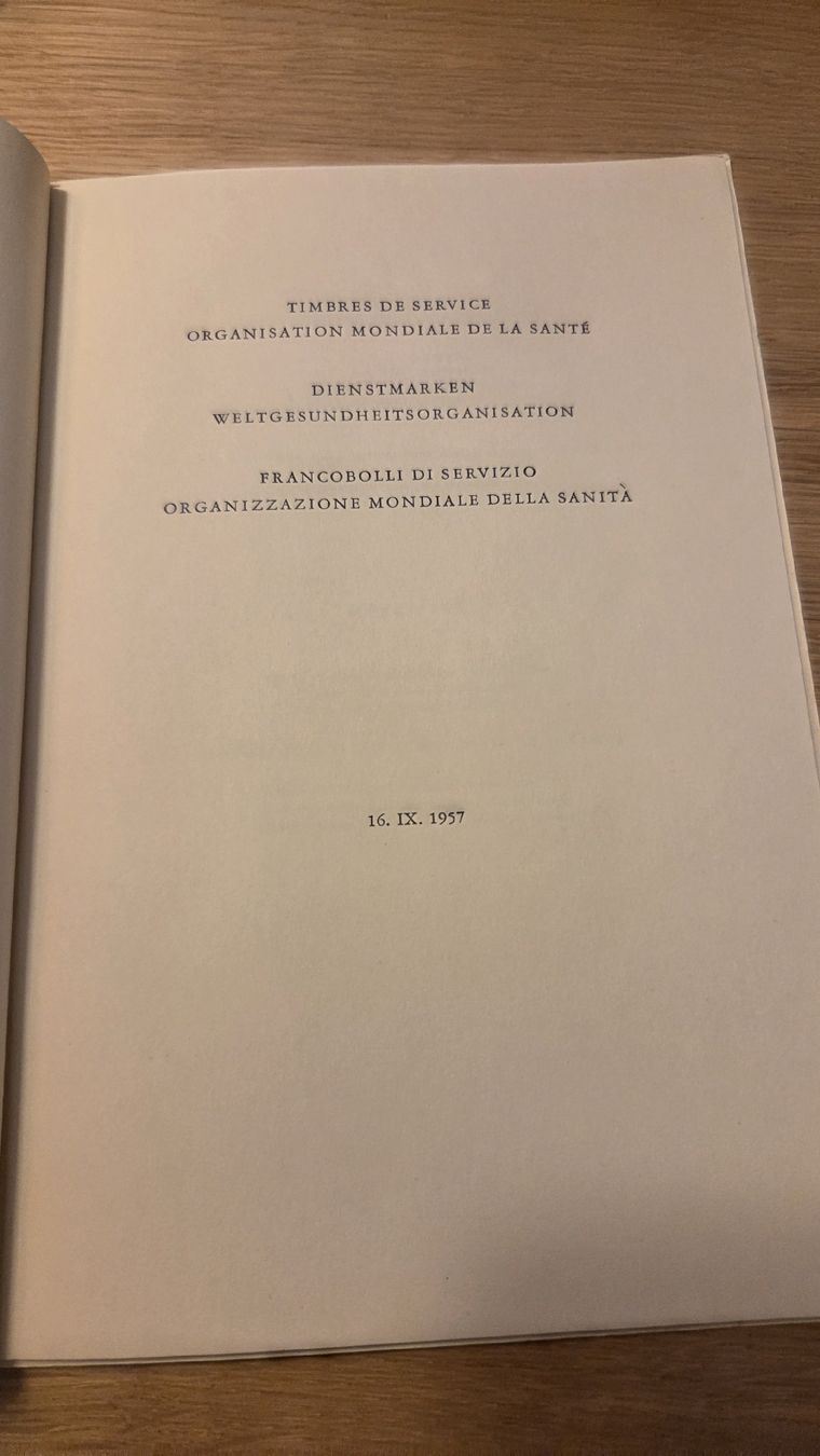 Tutti i francobolli: 1957 Folder Dienstmarken Weltgesundheitorganisation – Usato da Arni AG venduto da Moth68