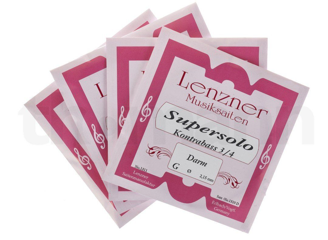 Musikinstrumente: Lenzer Supersolo - Darmsaiten Gut Strings Set 3/4 Kontrabass – Neu und originalverpackt aus Mühledorf SO von Neotech320