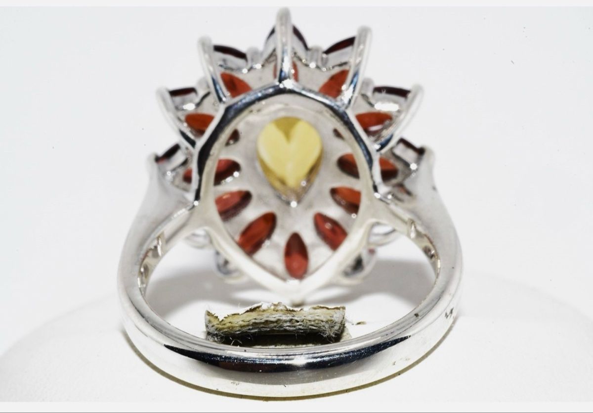 Anelli: .925 Silver 6.00CT Natural Citrine & Granat Ring – Nuovo (secondo la descrizione) da Lenk im Simmental venduto da Janin1984 3