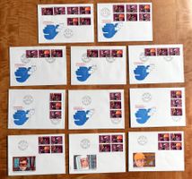 1978, Alle SUVA-Kombinationen plus 4er-Blocks auf  11 FDC's