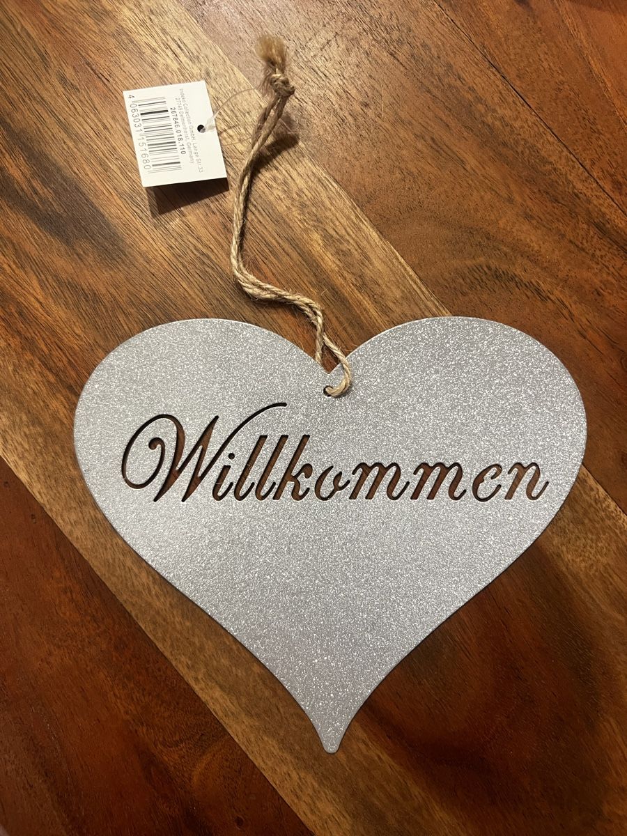 Tutte le decorazioni: Willkommen Herz aus Metall / – Nuovo e nell'imballaggio originale da St. Gallen venduto da Popolone26
