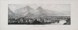 Interlaken  Panorama Lithographie von Dubois