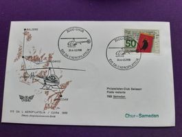 Flugbrief CHUR - SAMEDAN 30.4.1988 mit Sonderstempel !