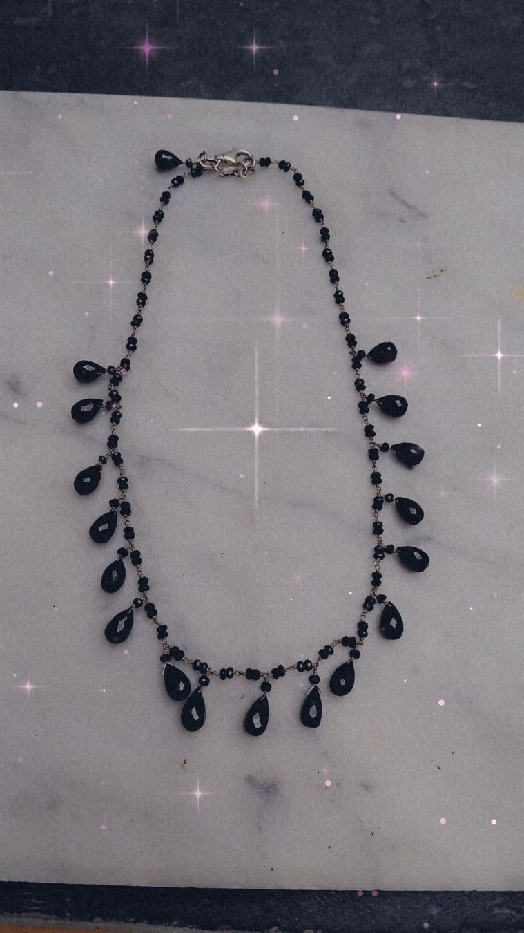 Catenine: collier en spinelle noire – Nuovo (secondo la descrizione) da Boussens venduto da mgerma54