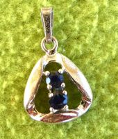 Anhänger 925 Silber mit synthetischen Steinchen um 1975