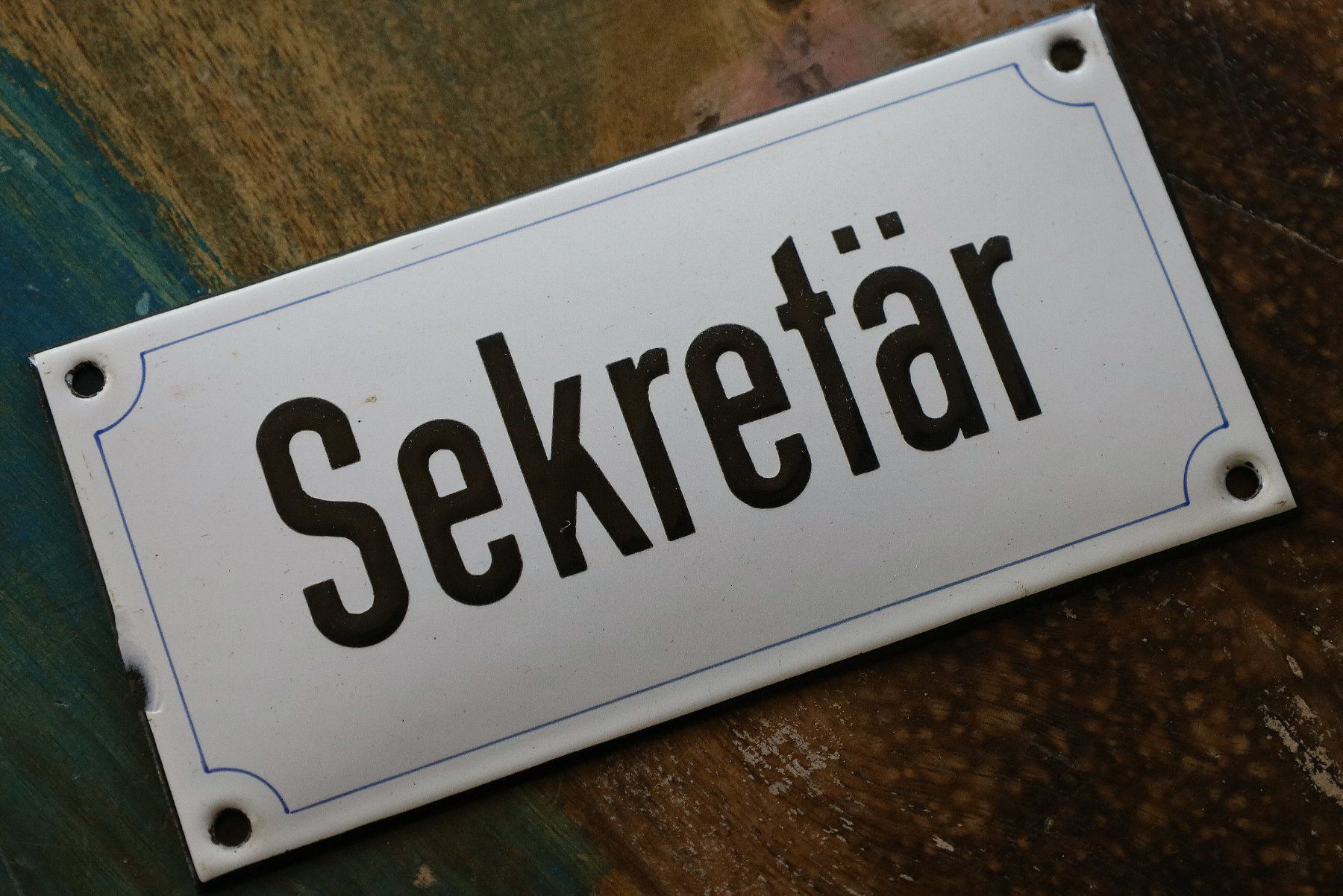 Schilder: Emailschild "Sekretär" – Gebraucht aus Birrwil von brandschatz_birrwil 2