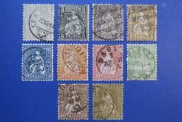 Serie Sitzende Helvetia Nr.28-36 Weisses Papier - SBK: 839.-
