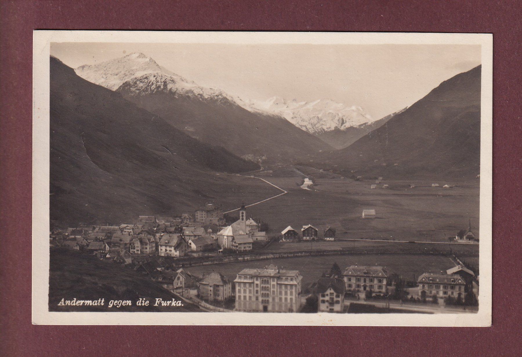 Cartoline postali: ANDERMATT gegen die Furka - 1926 – Usato da Pully venduto da nicecards