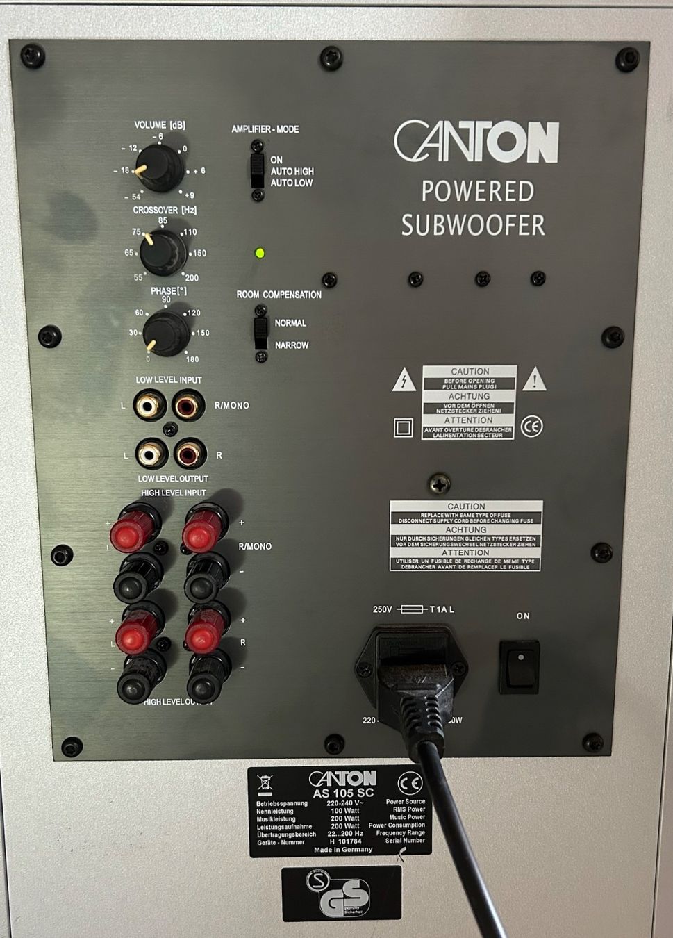 Canton Casse acustiche: Canton AS 105 SC Subwoofer – Usato da Heimberg venduto da SN933 3