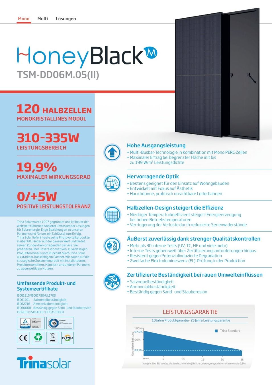 Dispositivi a energia solare: 25 Stück Solar Module TrinaSolar 330W Black – Usato da Neuenkirch venduto da Baumixx 2