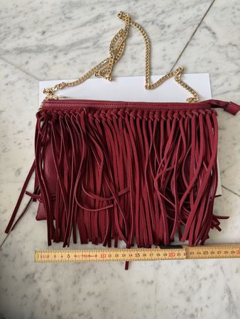 Handtasche / Umhängetasche rot mit Fransen