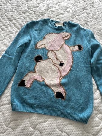 Gucci Lamm-Pullover, Grösse M Türkis