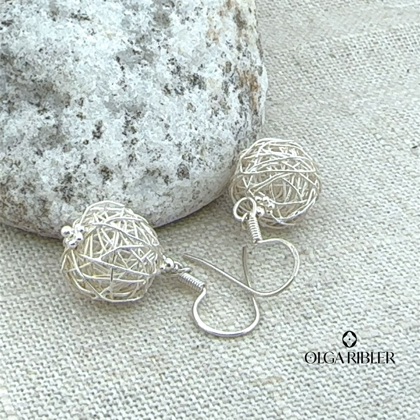Olga Ribler Ohrringe & -stecker: Ohrringe 14 mm Kugel aus Silberdraht – Neu (gemäss Beschreibung) aus Luzern von Schmuckoutlet 5