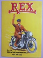 Grosse Postkarte REX Motorrad Werbung Oldtimer 21x15cm