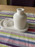 Deko Set: Vase, Herz & Platte