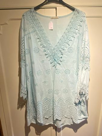 SOMMER BLUSENKLEID,DAMEN--TÜRKIS