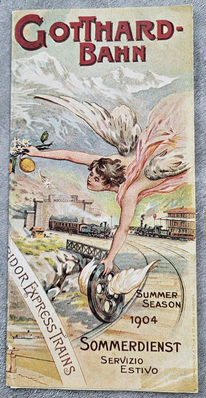 Documenti: Depliant Gotthard-Bahn servizio estivo 1904 – Nuovo (secondo la descrizione) da Castione venduto da Argi_R