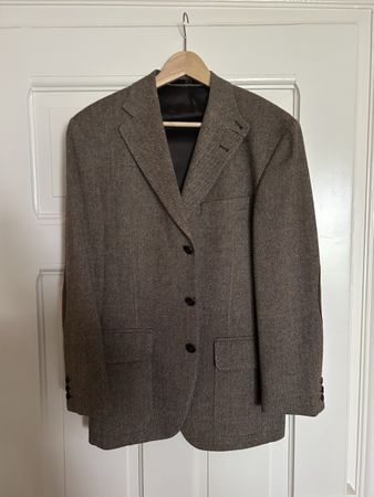 DAKS London, Tweed Blazer mit Fischgrätenmuster 