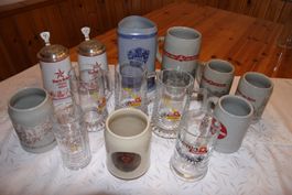 Div. Hürlimann Biergläser und Bierkrüge zu verkaufen