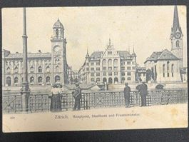 Ansichtskarte Zürich Hauptpost Stadthaus gebraucht
