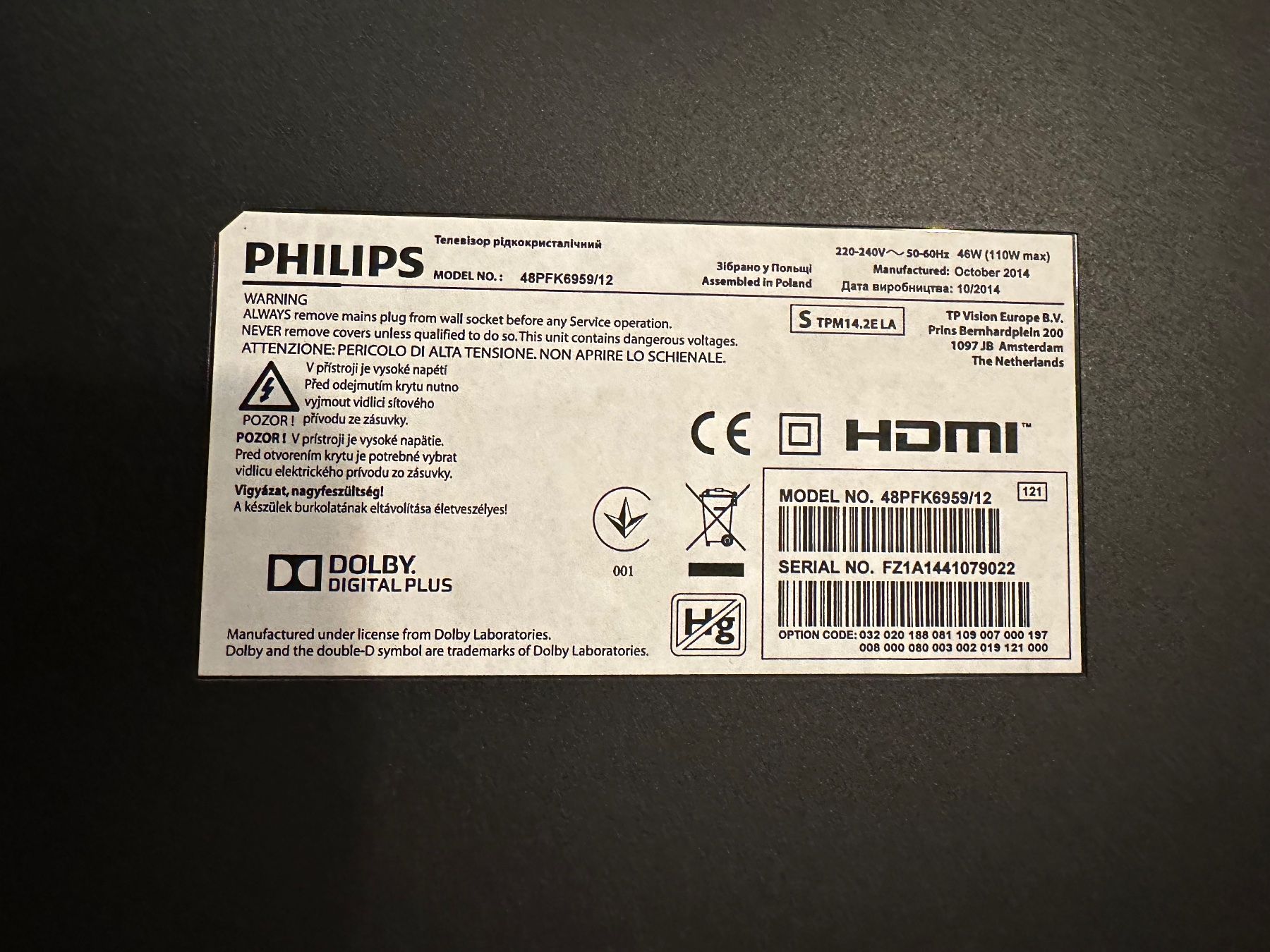 Philips Fernseher: Philips Fernseher 48Zoll mit Ambilight – Gebraucht aus Uerkheim von Crank99 3