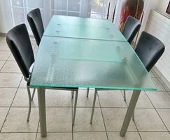 Esstisch Willisau Glas ausziehbar guter Zustand mit 4 Stühle