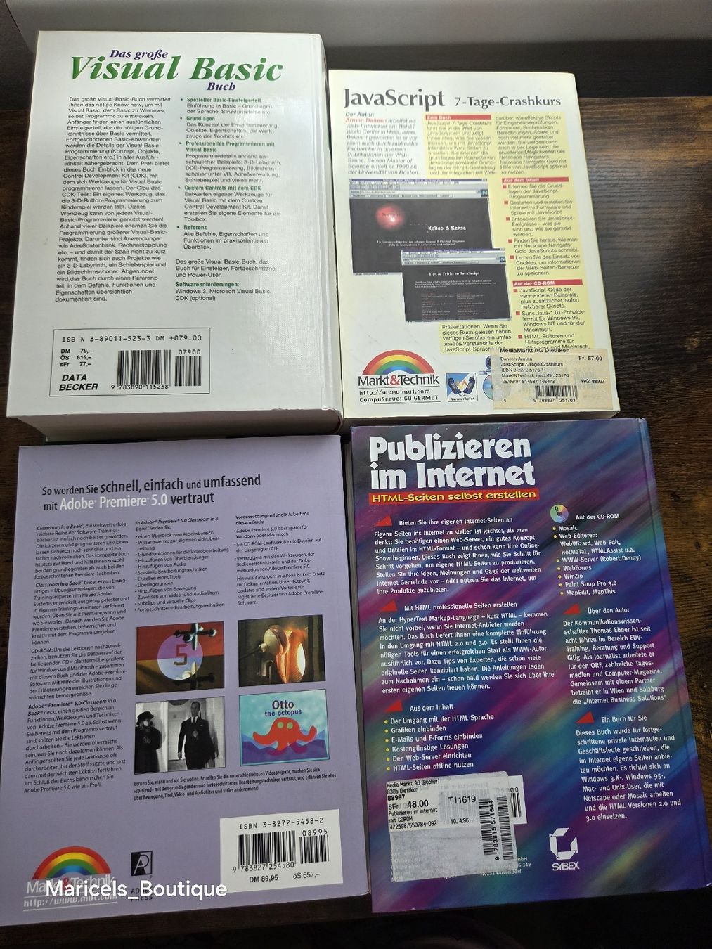 Livres: 4 Computer Books: Basic, JS, Premiere, Internet – D'occasion à Winterthur par Maricels_Boutique 1