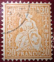 Sitzende Helvetia Nr. 48 Faser Papier Nr. 48 Kat. 220.- 