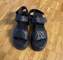 About You Sandalen Klettverschluss Schwarz Schuhe Plateau 38
