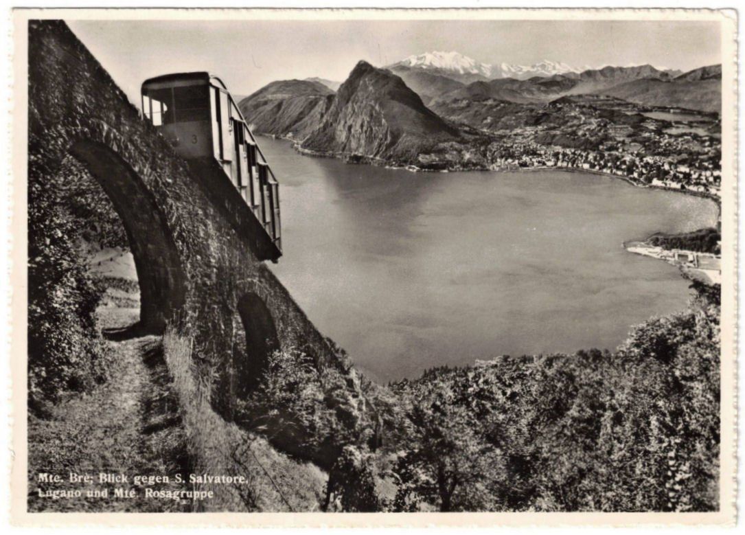 Cartoline postali: Lugano mit Standseilbahn Monte Brè – Usato da Binningen venduto da Mountainrider
