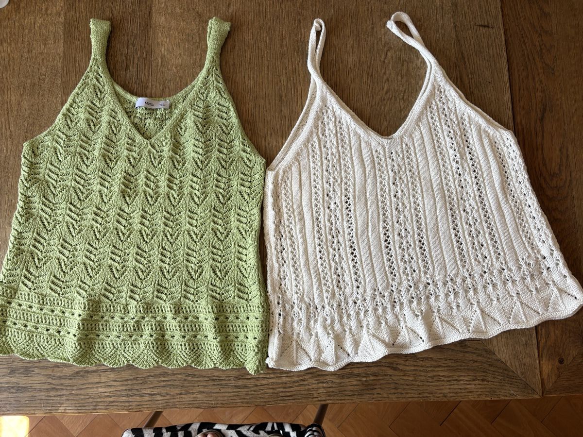 Top: 2 gestrickte Tops aus Baumwolle – Nuovo (secondo la descrizione) da Baden venduto da jdif