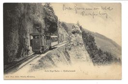Arth-Rigi-Bahn (SZ) Zahnrad-Bahn in der Kräbelwand - 1905