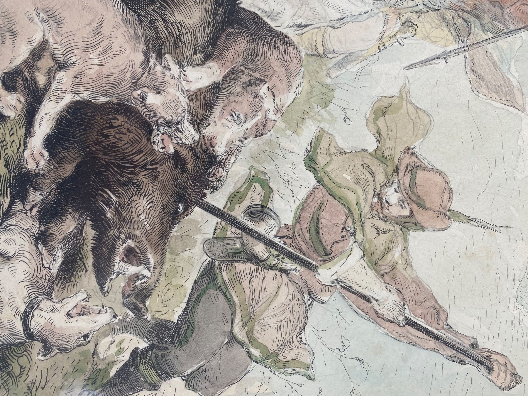 Gemälde: Anton Wessely – Wildschweinjagd – Gebraucht aus Basel von bigmbh 2