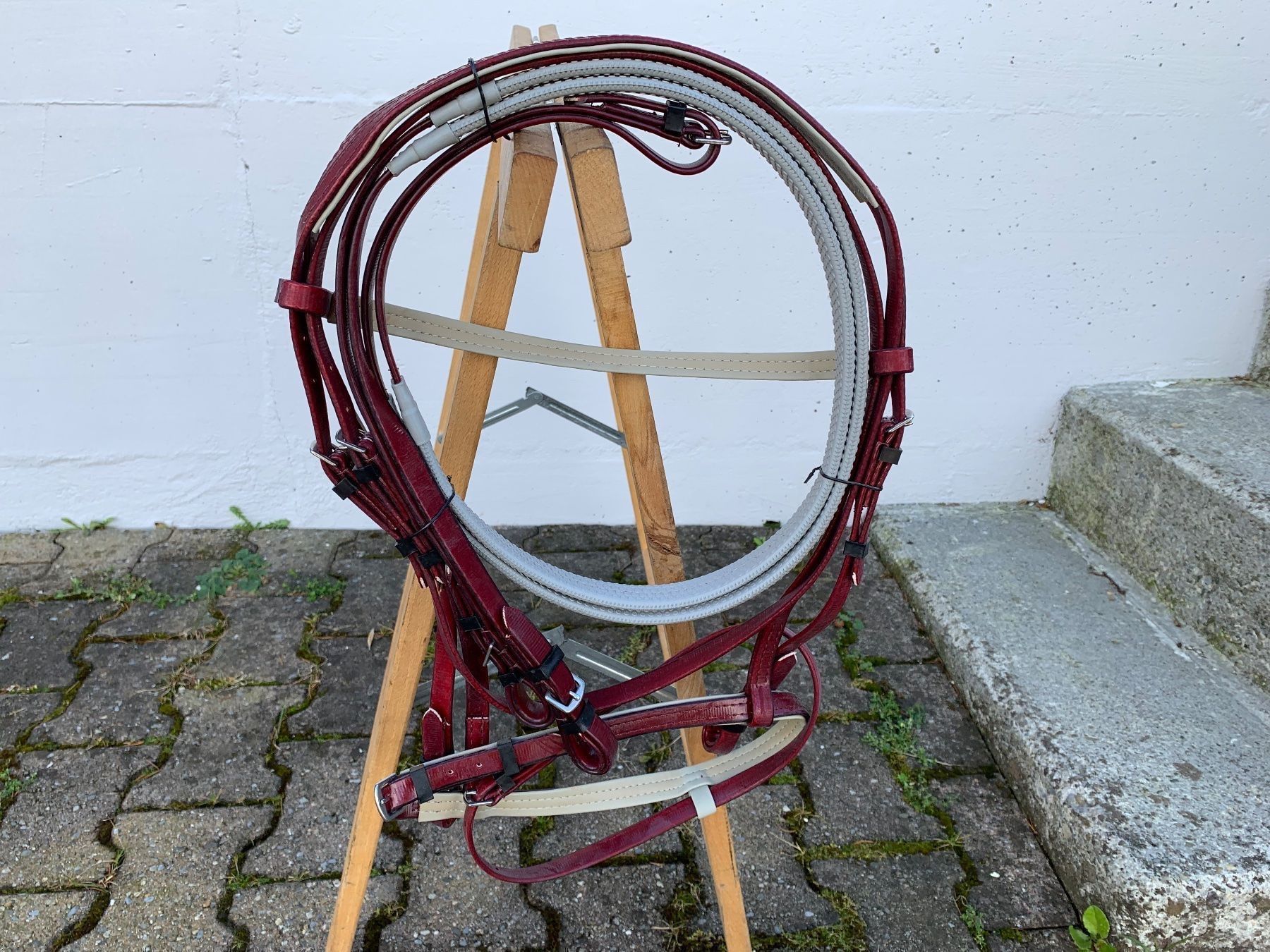 Selle & Accessori: schöner bordeauxroter Reitzaum – Usato da Feldbach venduto da Fea1 6