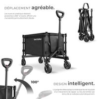 Chariot de jardin pliable 80 kg tout-terrain capacité de cha