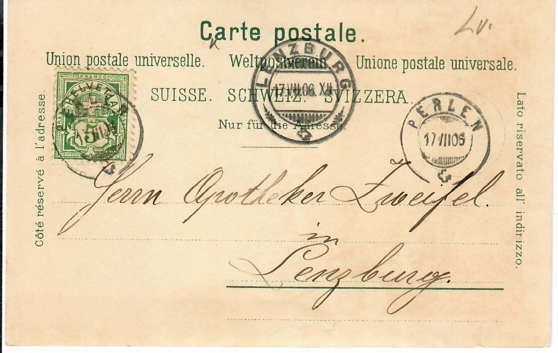 Cartoline postali: Gruss aus Luzern 1906 – Usato da Hochdorf venduto da Ziegel-16 1