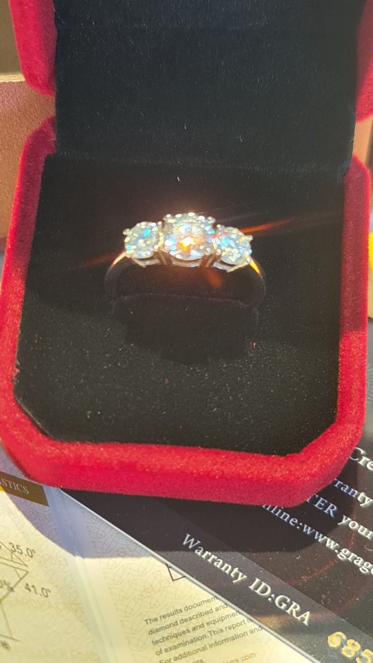 Anelli: Moissanit 4ct. Ring D VVS1 GRA 54.4mm – Nuovo e nell'imballaggio originale da Uerkheim venduto da Kaufoption