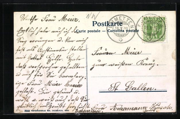Cartoline postali: Nieder-Rickenbach, Teilansicht mit Bries – Usato da Berlin venduto da bartko-reher 1