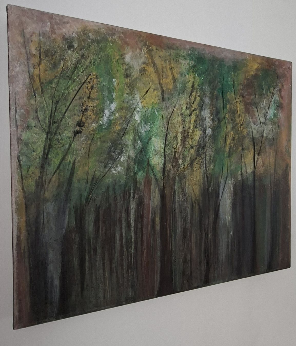 Dipinti: Gemälde" Herbstwald " handmade 50×60×4 – Nuovo (secondo la descrizione) da Riehen venduto da Steinbock1970 1