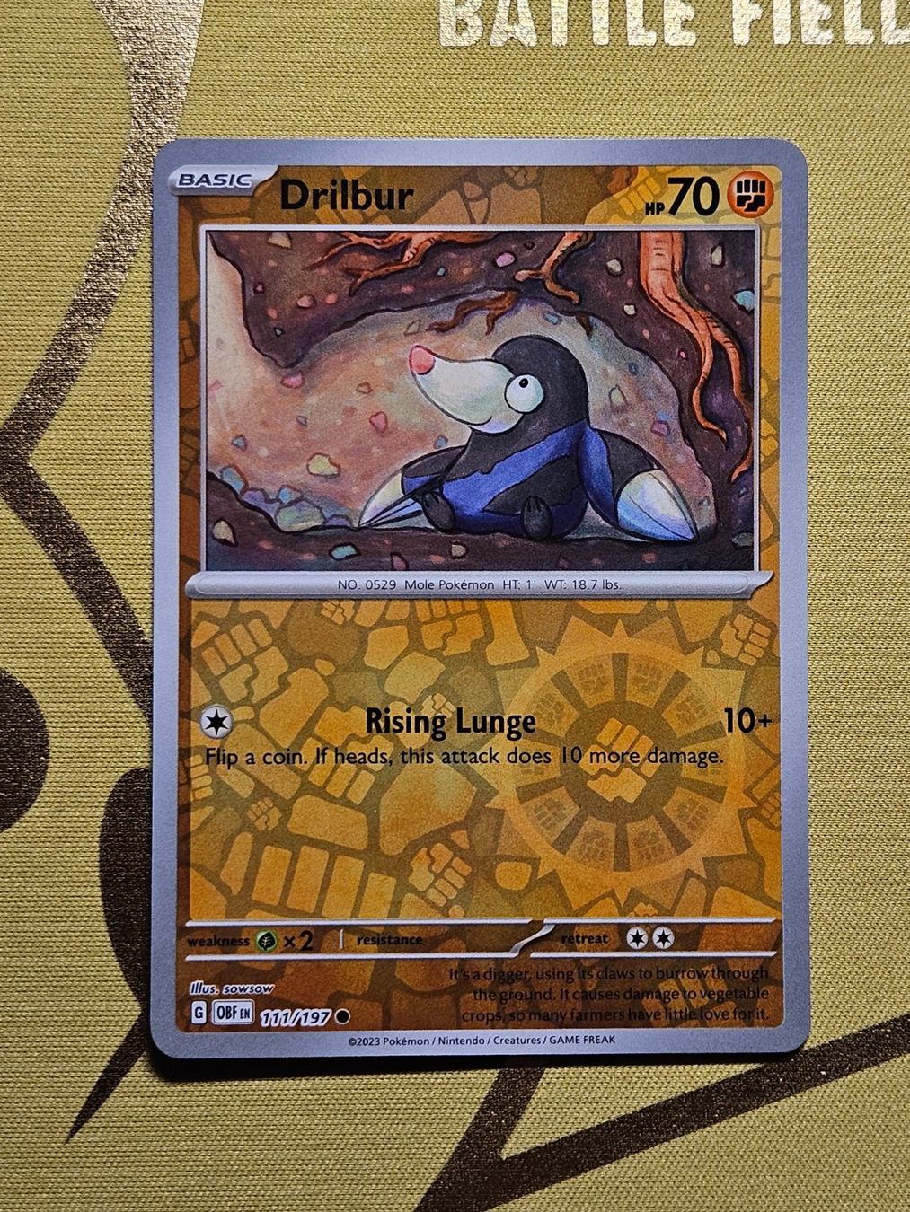 Pokémon Carte collezionabili: Obsidian Flames - Drilbur 111/197 EN – Usato da Bellinzona venduto da Pokemarco