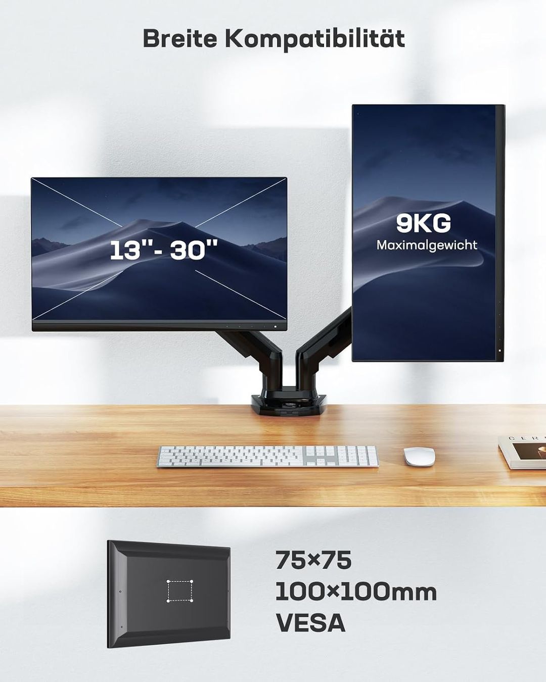 Staffa per monitor: Monitor Halterung 2 Monitore 13-32 Zoll VESA Schwarz – Nuovo e nell'imballaggio originale da Zürich venduto da jasminleut 1