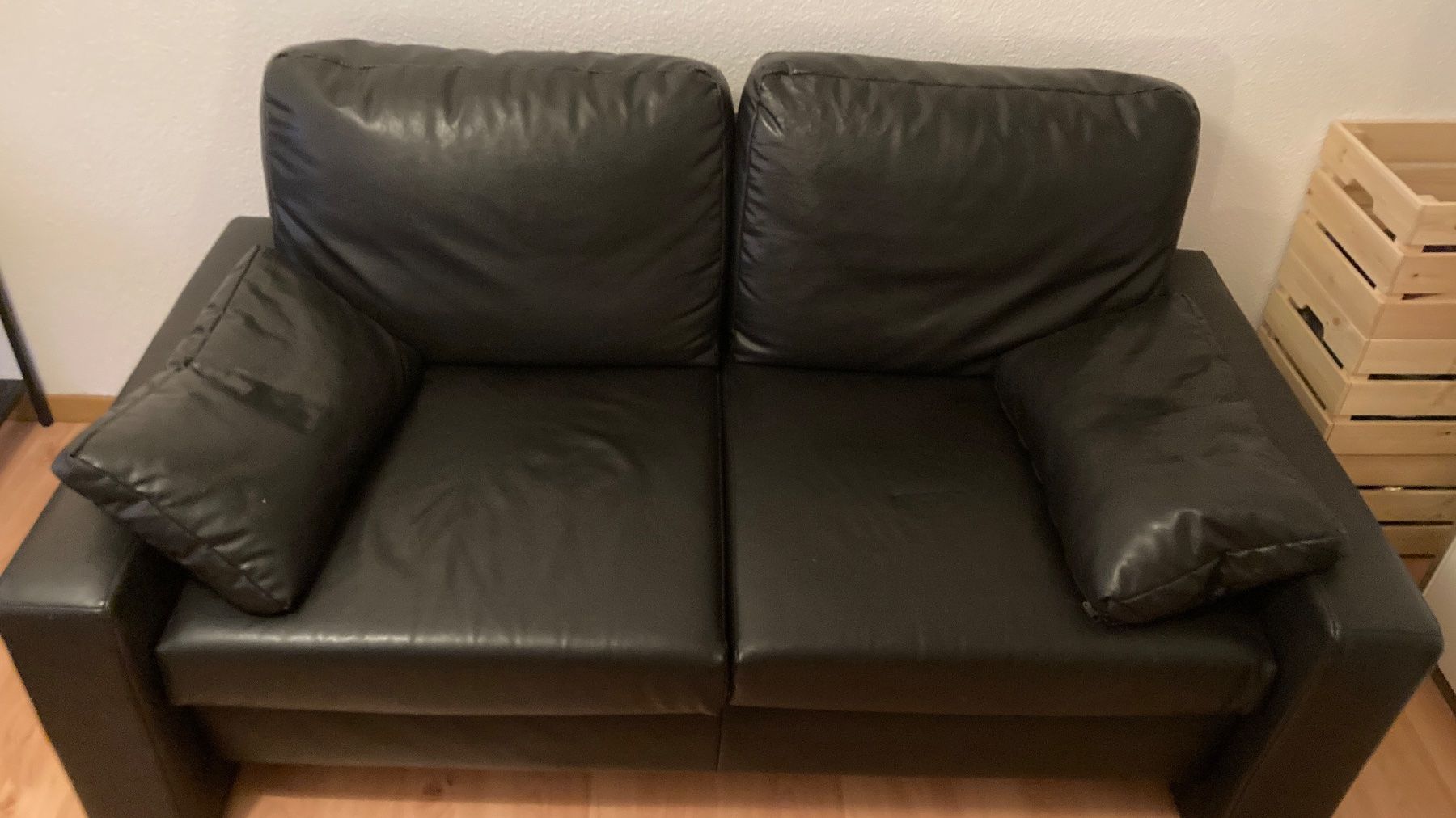 Divani: Sofa 2-Sitzer, schwarzes Kunstleder – Usato da Zürich venduto da GiMi1703