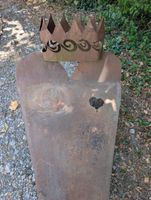 Metallskulptur Krone Herz Dekoration Garten Deko 60x