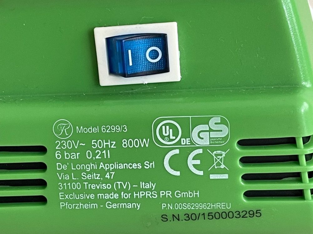 Dampfbügeleisen Reinhold Deluxe 6 Bar / De Longhi Appliances (Neu ...