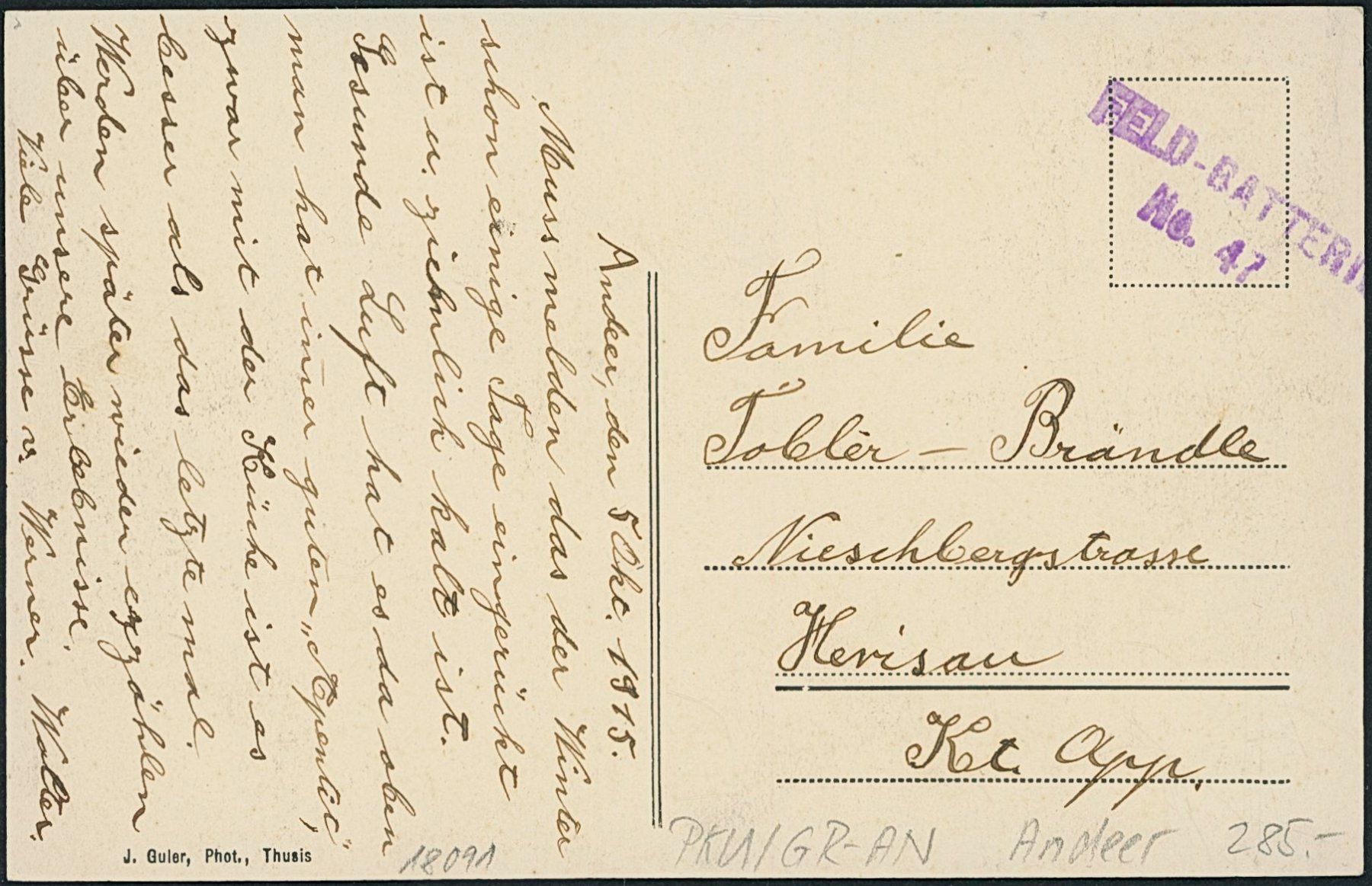Cartoline postali: GR Andeer - Post - Postkutsche - Militärstempel – Usato da Schindellegi venduto da leecollect 1