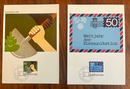 2x Ausgabetag-Karten mit Ersttagsstempel Liechtenstein 1983