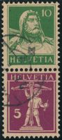 1927 Zusammendrucke - Tellknabe - Tellbrustbild - gestempelt